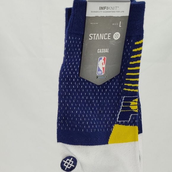 NWT Stance x NBA Indiana Pacers PACERS SHORTCUT 2 Crew Socks Size L 9-13 - Picture 9 of 10